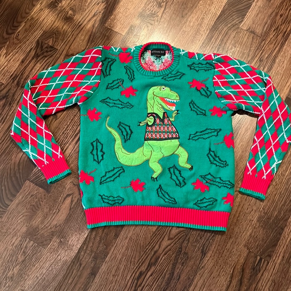 Blizzard Bay Dinosaur 100% Cotton Christmas Sweater